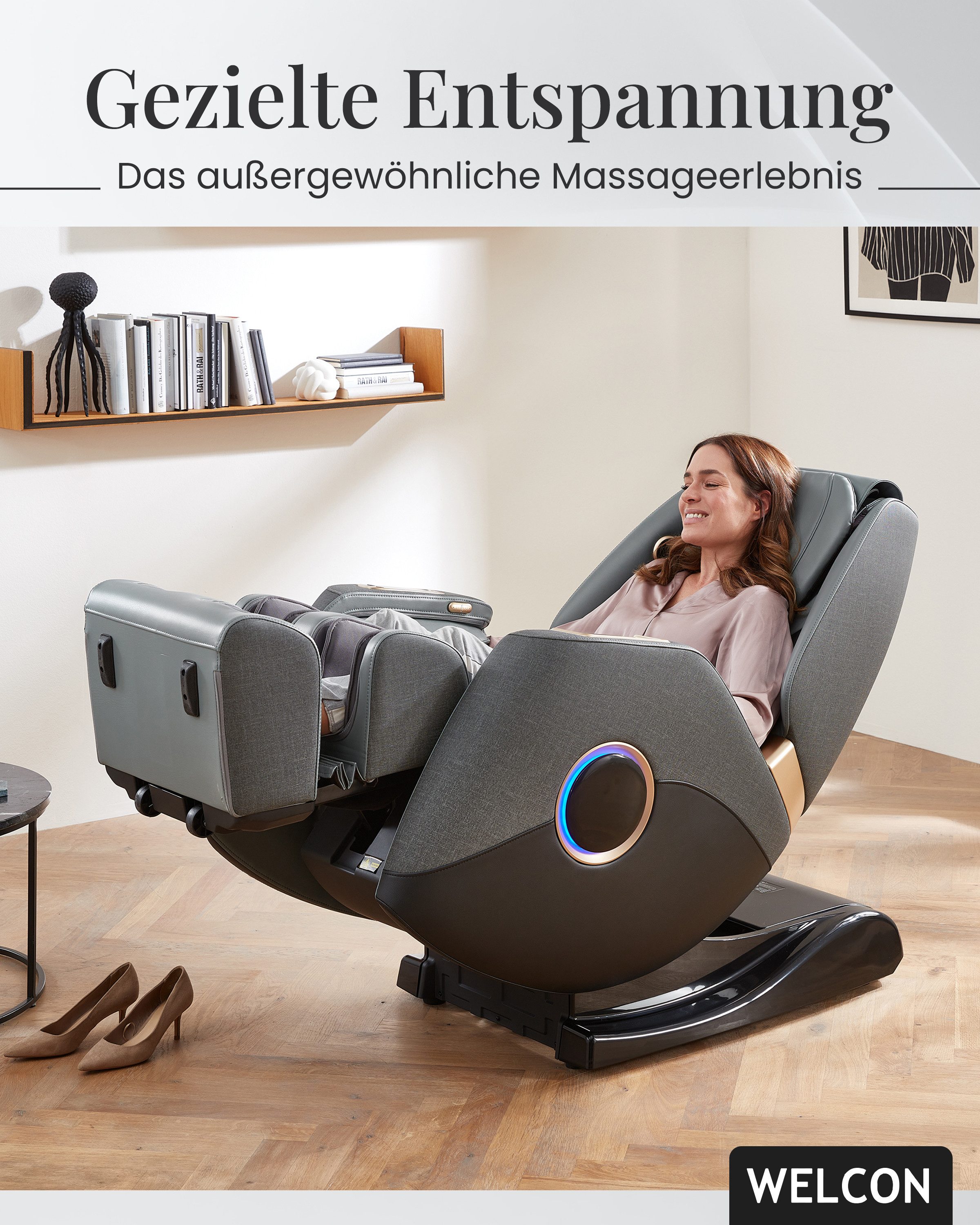 WELCON Massagesessel Massagesessel EASYRELAXX PLUS, Heizung, Ganzkörpermassage, mit Relaxfunktion