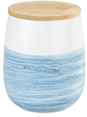 WENKO Vorratsdose Modell Mala, Keramik, (1-tlg), Aufbewahrungsdose für Vorräte mit Aquarell-Dekor, luftdichter Deckel
