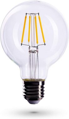 Crown LED Halogenlampe Smart Filament Glühbirne Fl08_S E27 Fassung Dimmbar 6w 2700k Warmweiß, 3Xklassisch