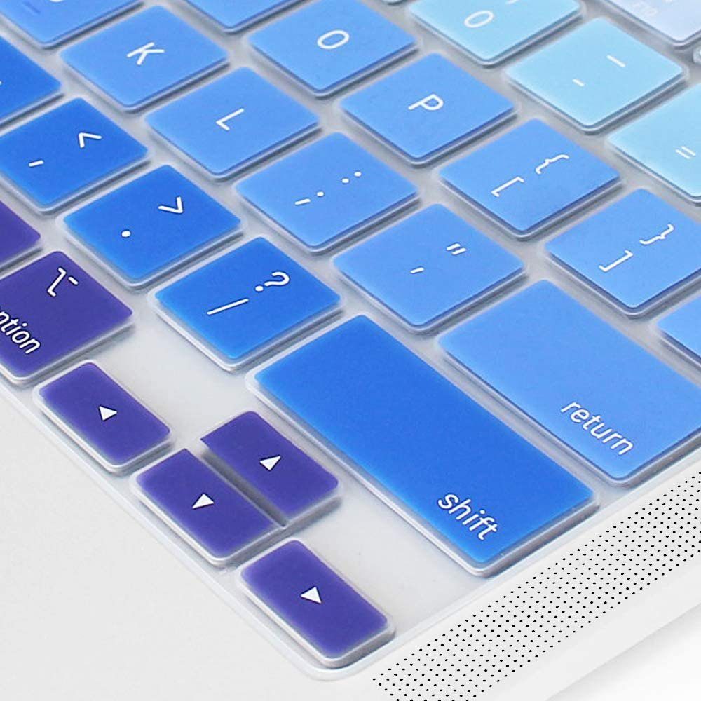 Hülle Silikon für deutsche Tastatur MyGadget Tastaturschutz QWERTZ für Apple MacBook Air 13 & Pro Retina 13/15 Zoll Silikonschutz in Schwarz 