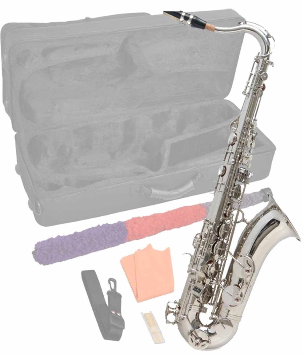 Saxophon Bb Tenorsaxophon Silber mit hohem FIS inkl. Koffer