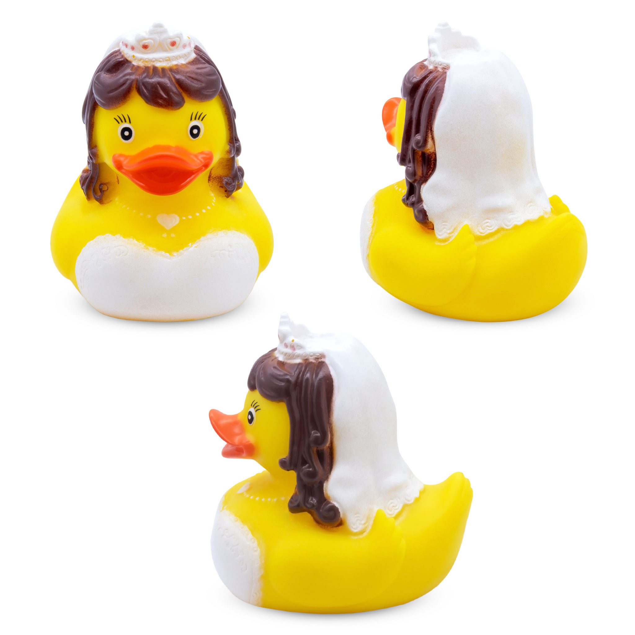 Spetebo Dekofigur Brautpaar Quietscheente für Hochzeitsgeschenk (2er Set, 2 St., 2 Enten), 1x Braut und 1x Bräutigam