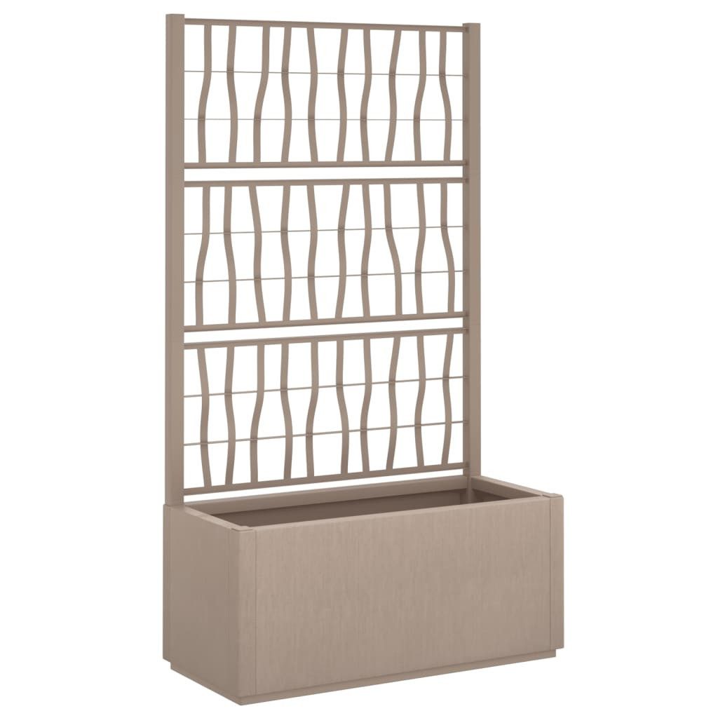 vidaXL Blumentopf Pflanzkübel mit Rankgitter Hellbraun 80x36x140 cm PP (1 St)