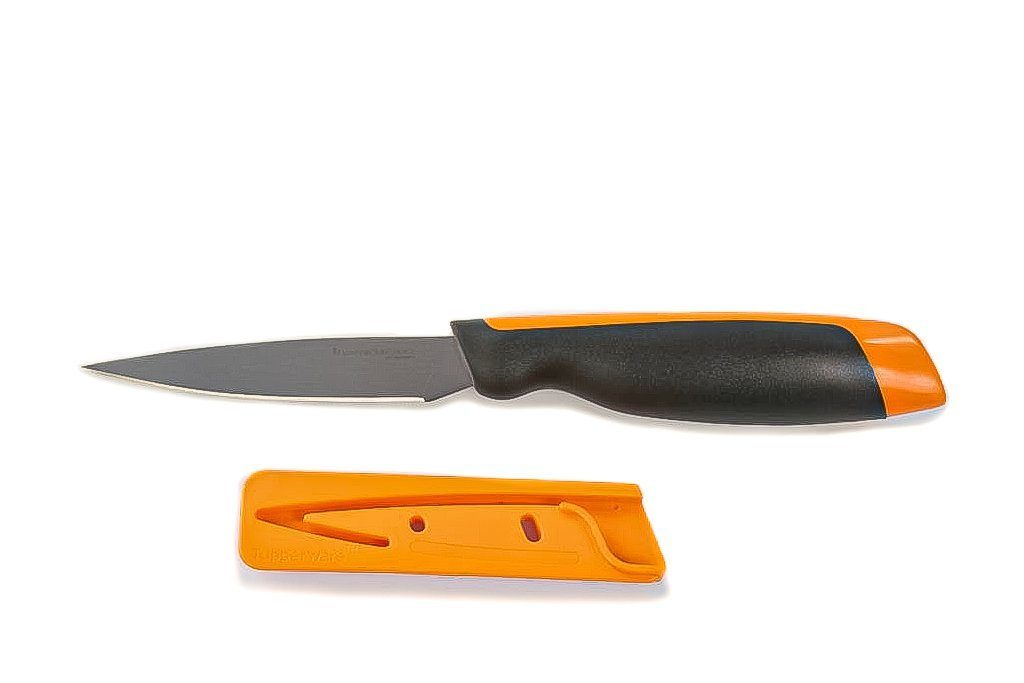 TUPPERWARE Allzweckmesser XPert Messer orange Gemüsemesser + SPÜLTUCH