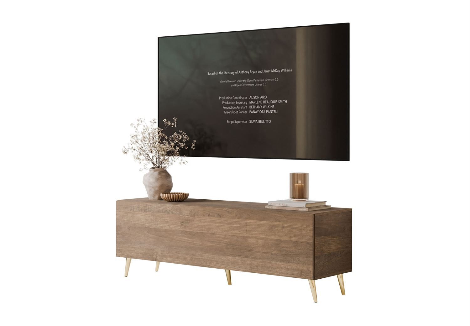 Lookway TV-Schrank COLGANTE NUSSBAUM 150 auf Füßen (1x TV- Schrank)