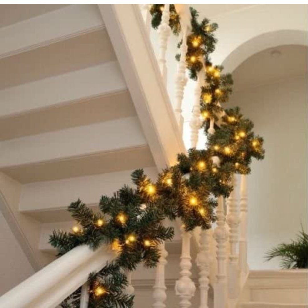 FHS LED-Girlande Tannengirlande 5m, 80 warmweisse LED