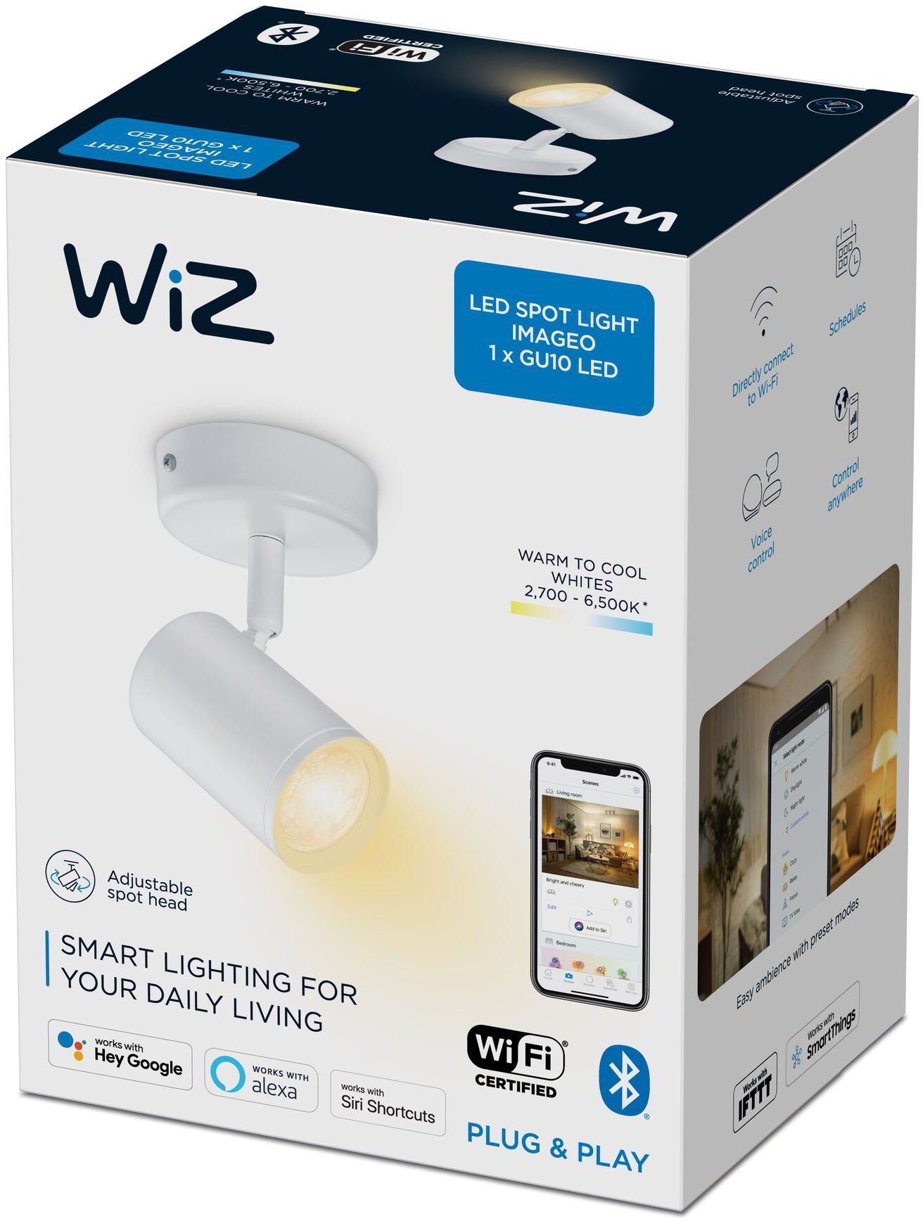 kaltweißes WiZ warmweiß - Design, oder kaltweiß, warm- Leuchte integriert, LED zeitgemäßen Licht IMAGEO, Deckenleuchte fest mit
