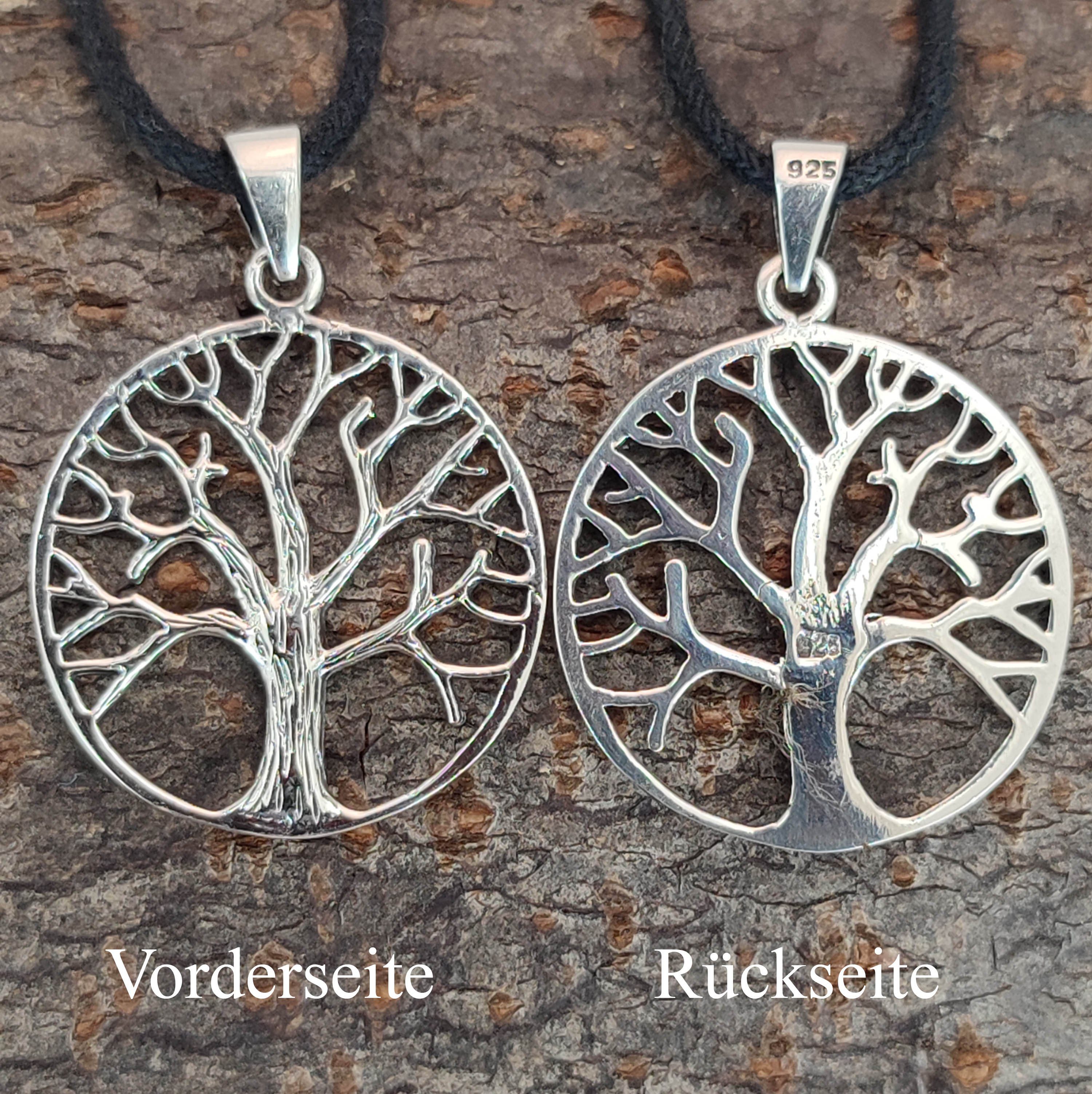 Kettenanhänger Leather Baum Kiss Yggdrasil Anhänger of Lebensbaum Lebens des Silber 925