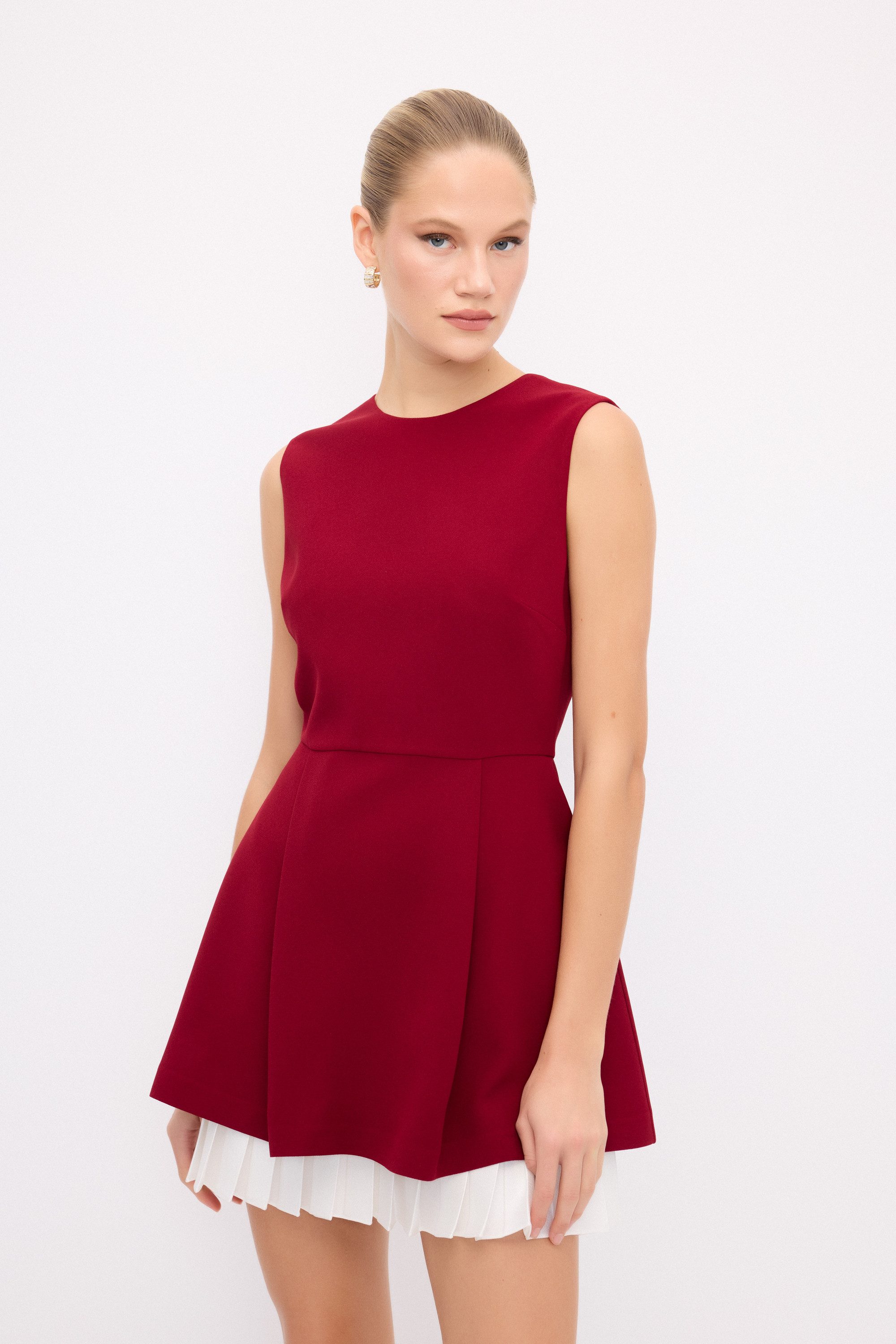 adL Cocktailkleid Ärmelloses Plissiertes Kleid – Bild 5 von 5