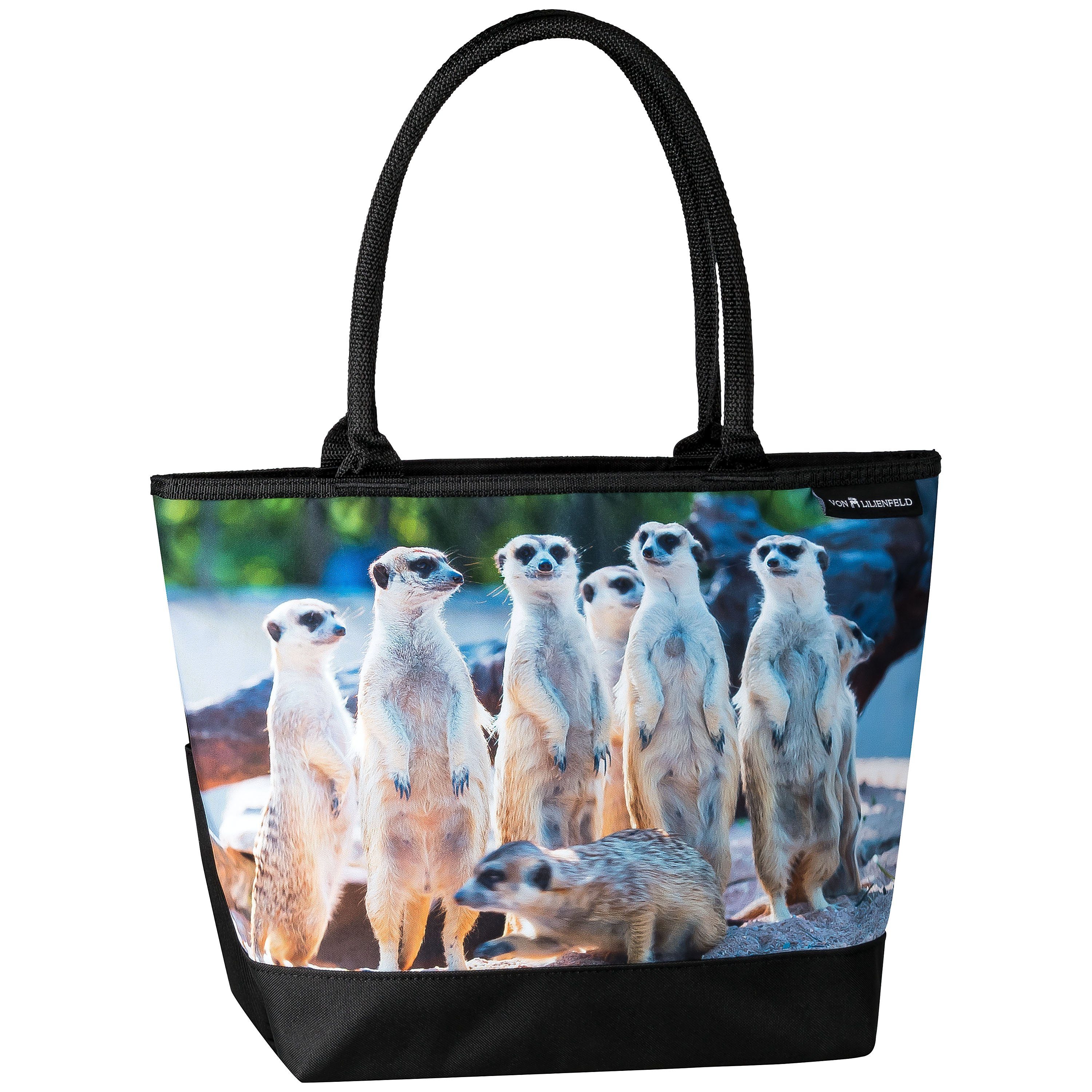 von Lilienfeld Handtasche Shopper mit Motivdruck Erdmännchen Surikate Tasche, Tiermotiv