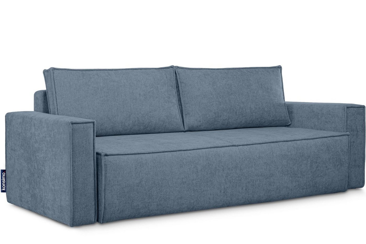 KONSIMO® 3-Sitzer NAPI Sofa mit Schlaffunktion & massivem Gestell, hergestellt in der EU, Couch für Dauerschläfer, mit Wellenunterfederung, Großer Bettkasten