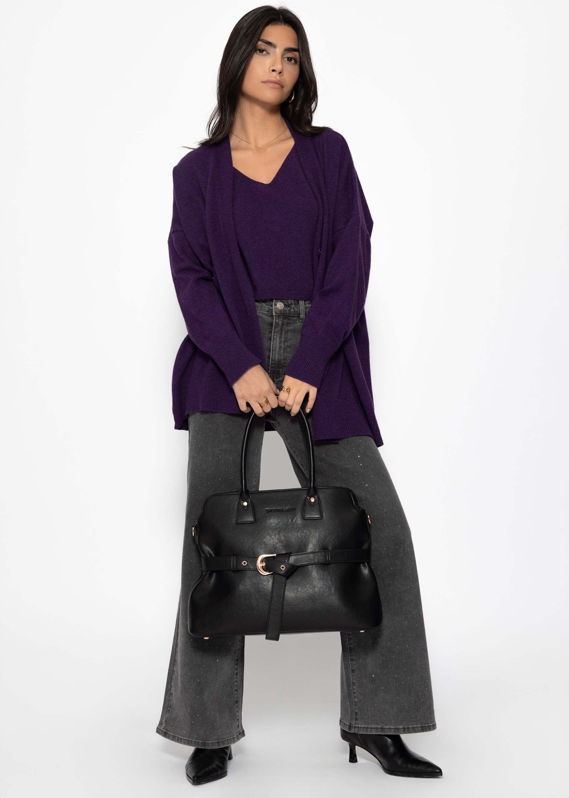 SASSYCLASSY Cardigan Oversized Cardigan mit Kaschmiranteil Damen Weiche Str günstig online kaufen