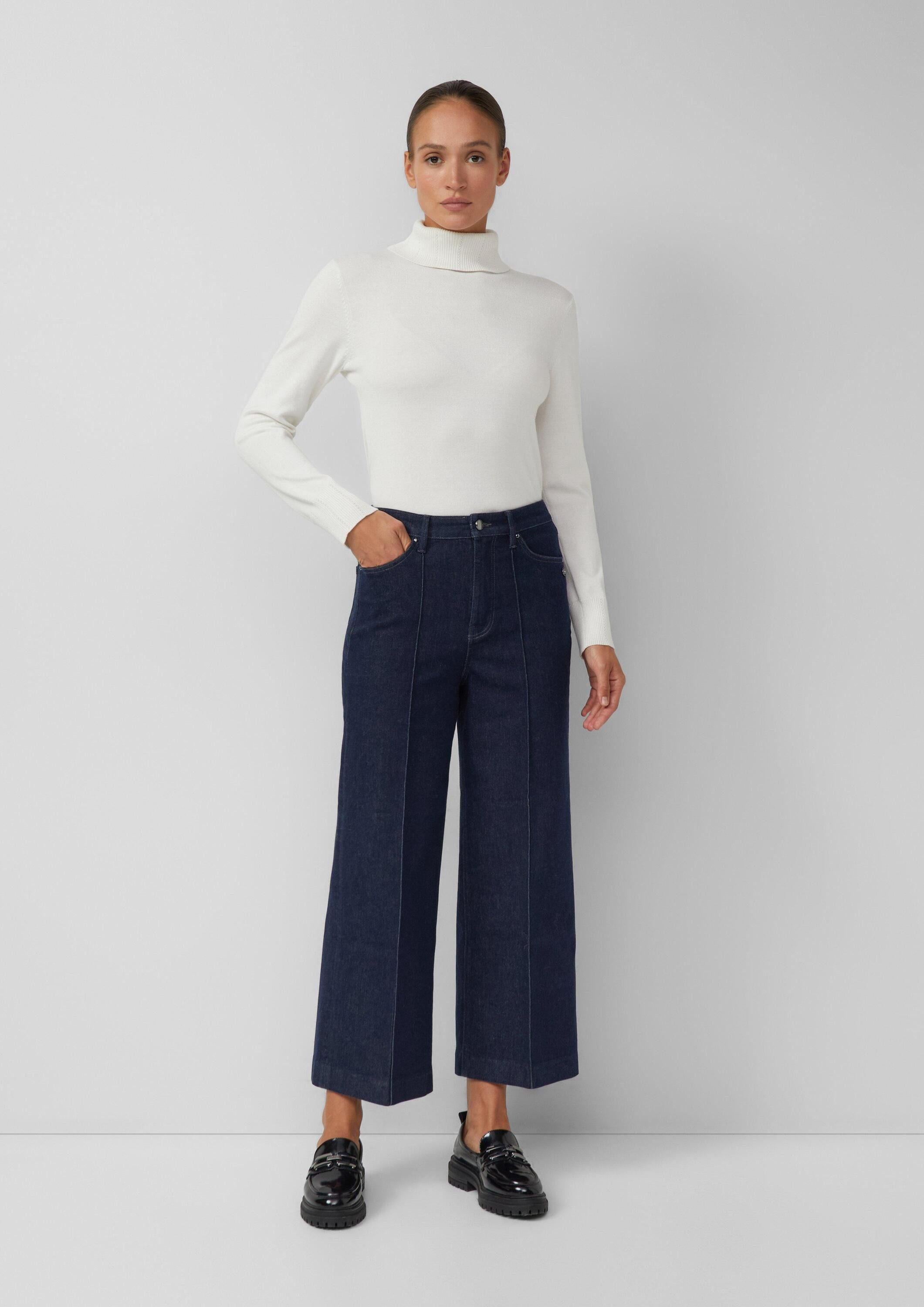 s.Oliver Weite Jeans Jeans-Hose SURI Culotte-Jeans Suri / Regular Fit / High Rise / Wide Leg / Biesen