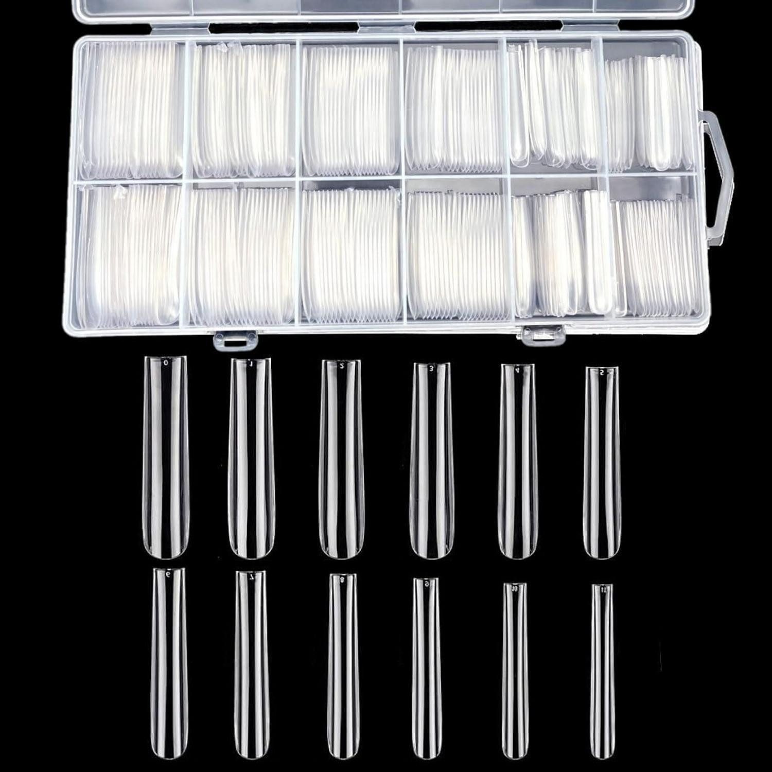 LuxusKollektion Kunstfingernägel Kunstnägel XXXL Transparent Konisch Quadratisch 240 Stück