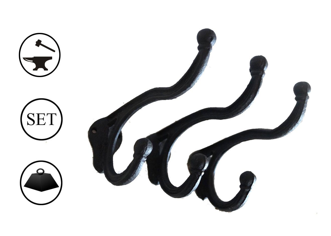 LB H&F Lilienburg Garderobenhaken Lilienburg 3 x Garderobenhaken Wandhaken günstig online kaufen