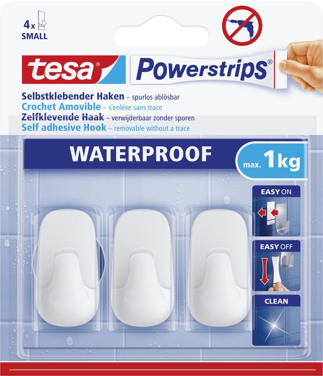 tesa Klebehaken tesa Powerstrips Haken Small Waterproof
