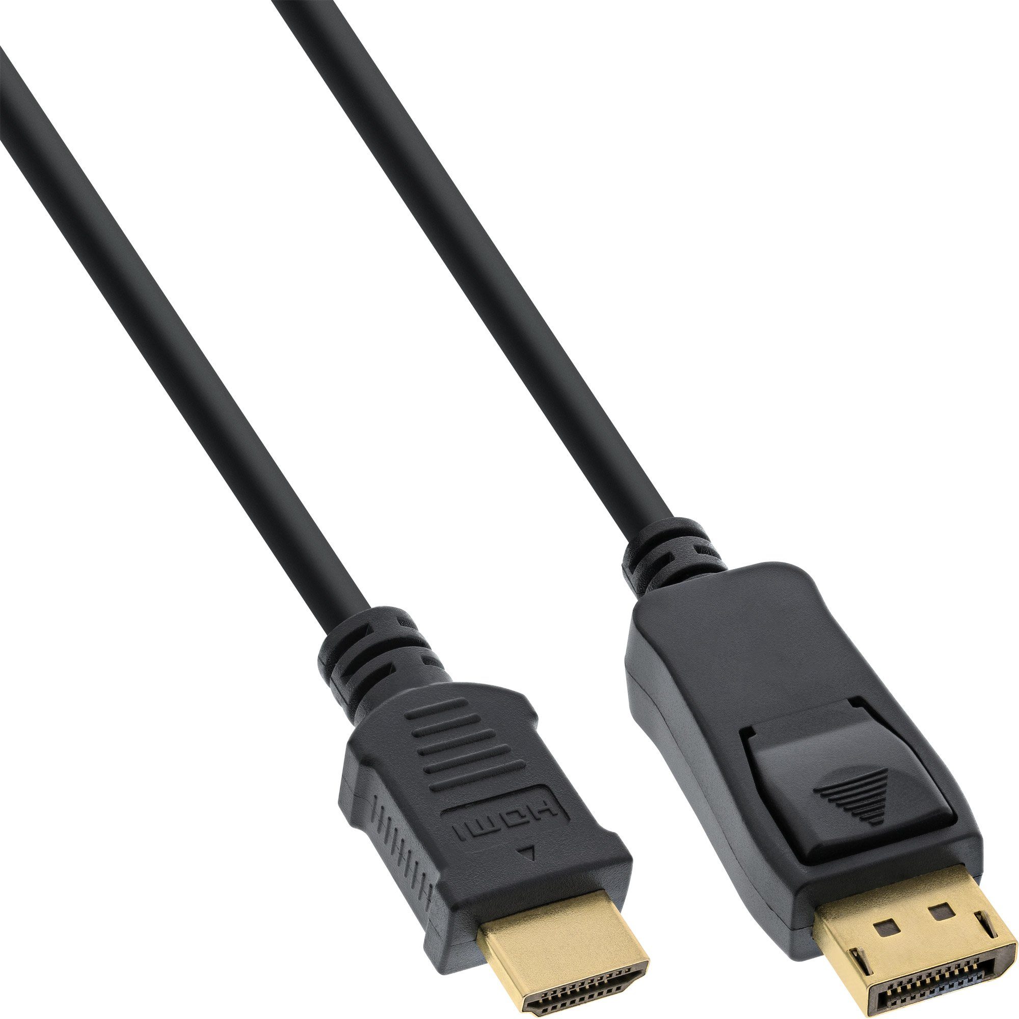 InLine® DisplayPort zu HDMI Konverter Kabel, 4K/30Hz, schwarz, 0,3m Computer-Kabel