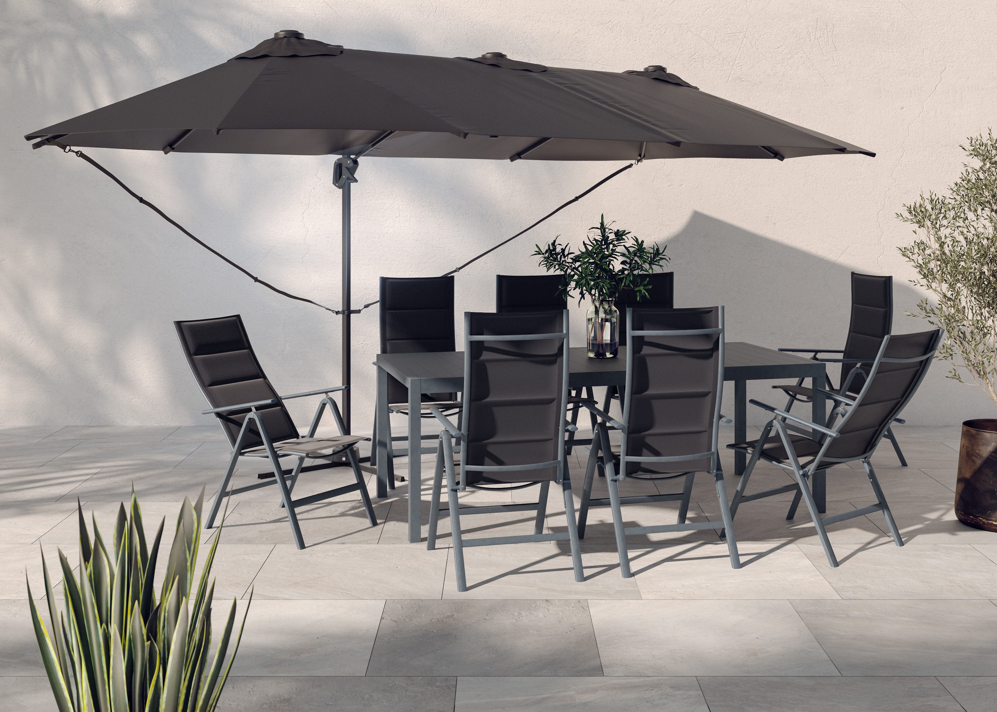 KONIFERA Ampelschirm »Elba« Twin in anthrazit oder creme erhältlich, LxB: 2 günstig online kaufen