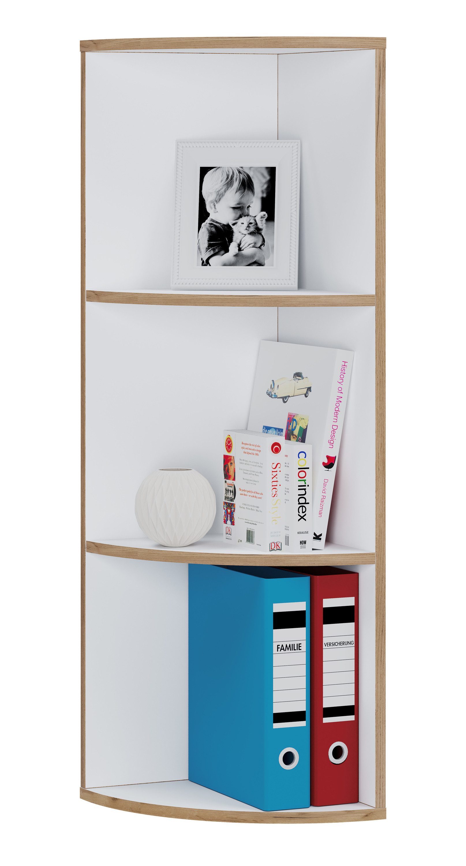 VCM Standregal Elegantes Holzregal Eckregal Regal Salia 3fach