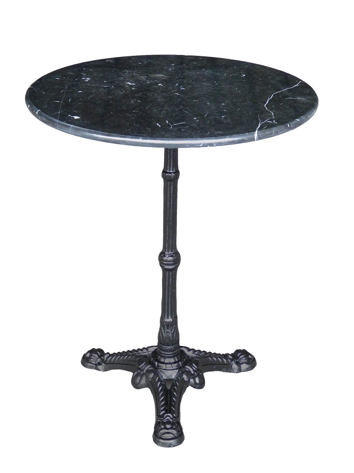 Lesli Living Bistrotisch Bistrotisch Marmortisch Cafetisch schwarz Ø60x73cm – Bild 5 von 5