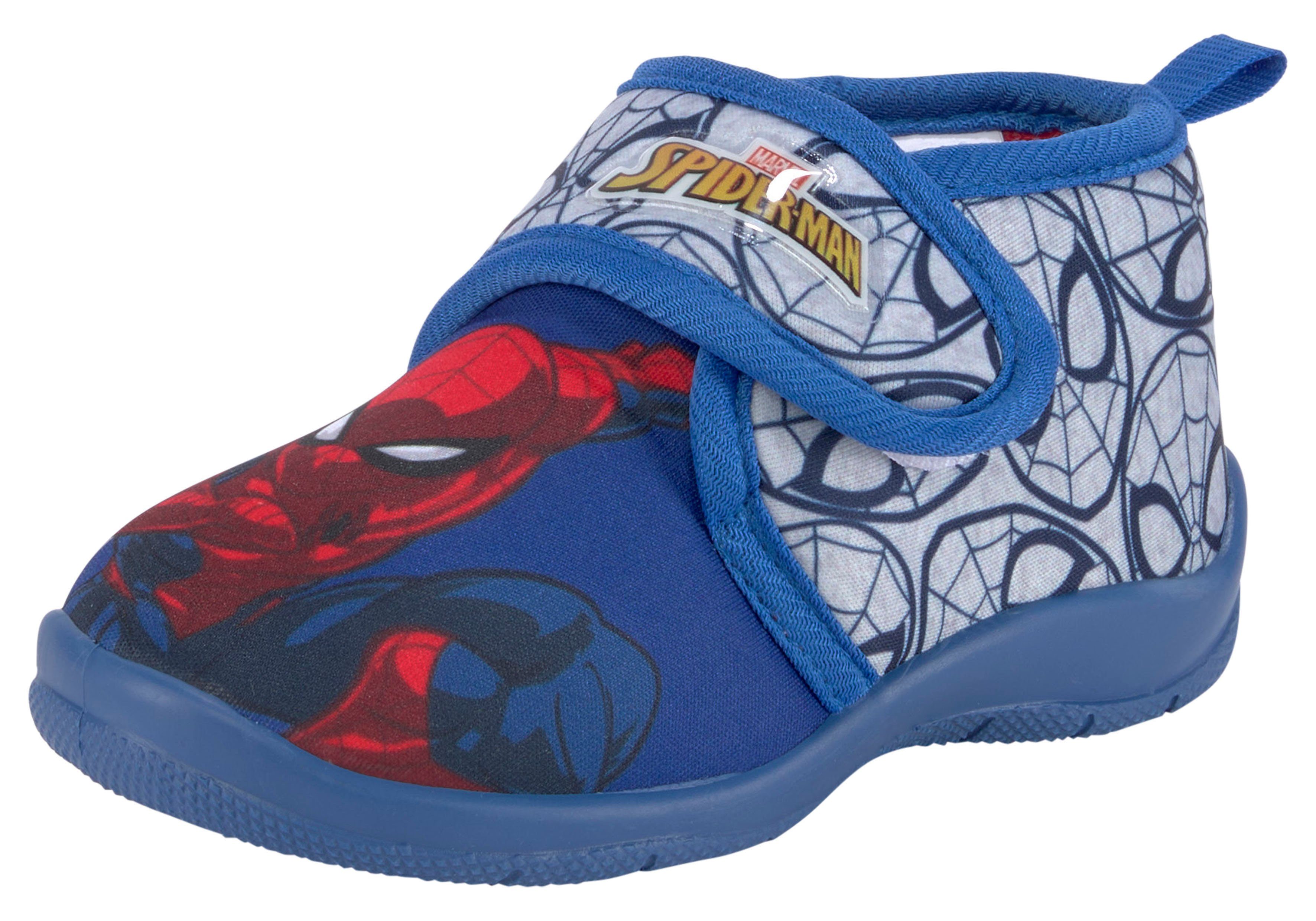 Spiderman Obermaterial Textil Hausschuh Weiches mit Disney aus Klettverschluss,