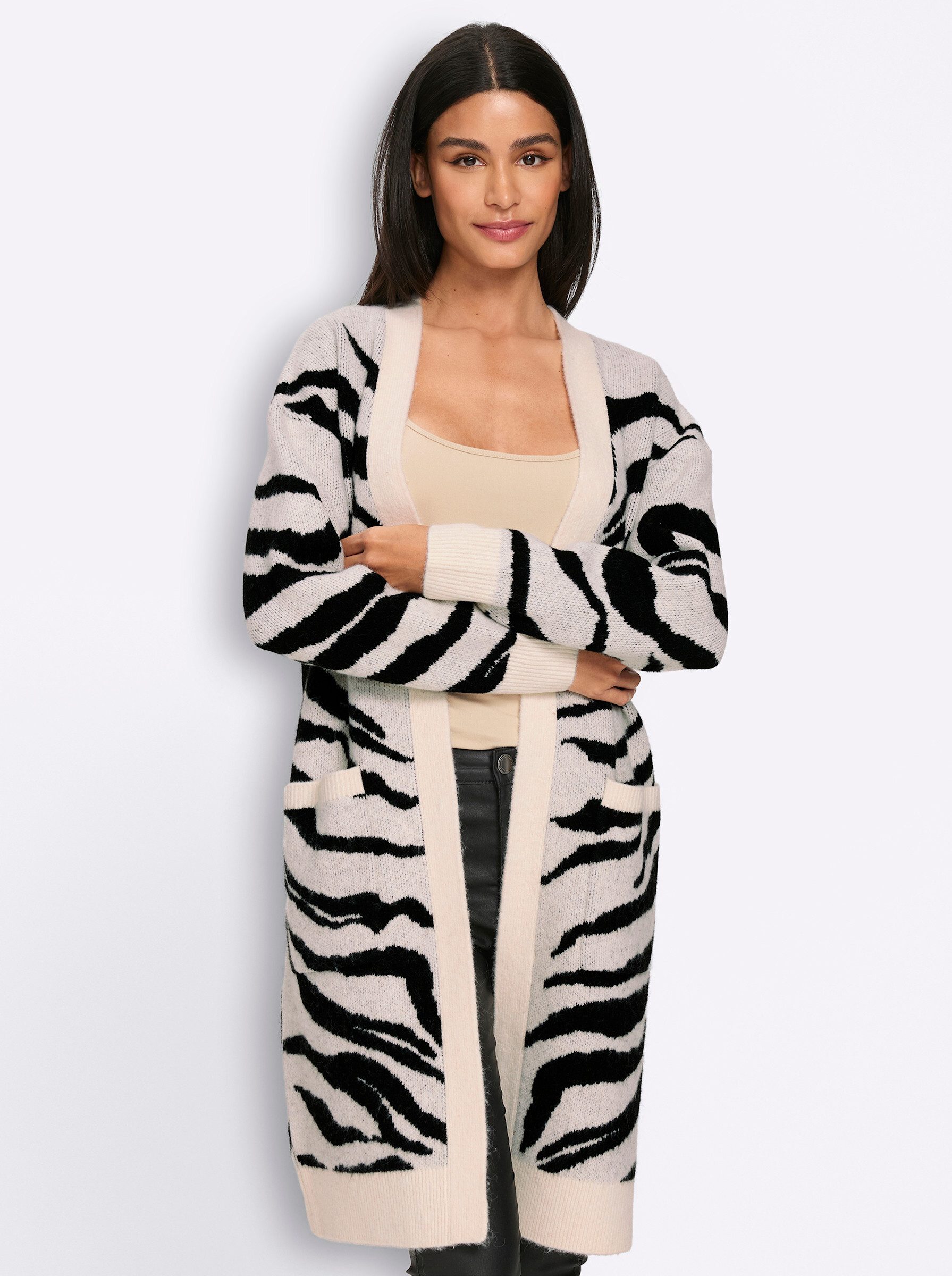heine Strickjacke Strickmantel Langarm Jacquard