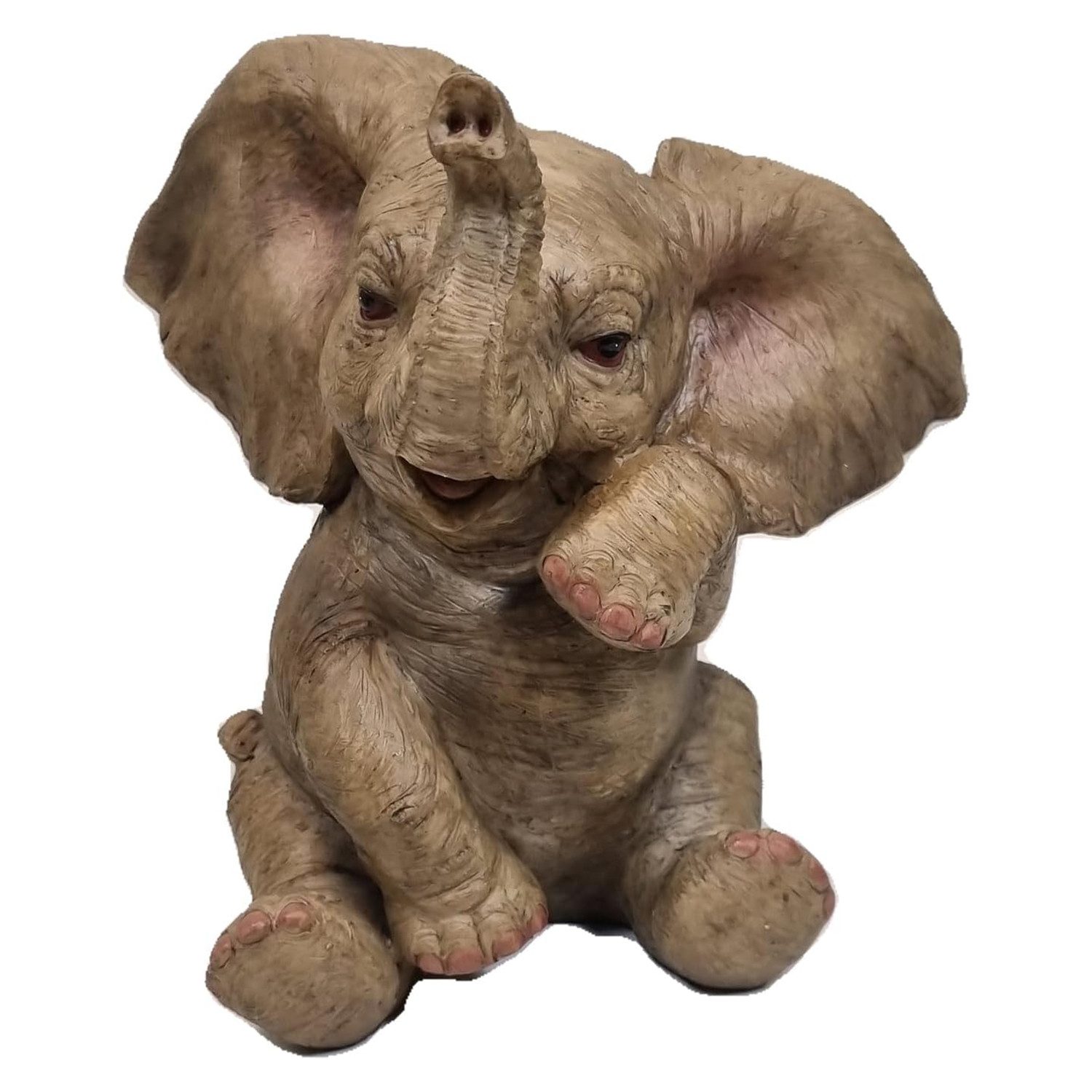 Fachhandel Plus Tierfigur Dekofigur Elefant Glückselefant Afrika Deko Skulptur (Größe S oder L), detailreich, handbemalt, robust