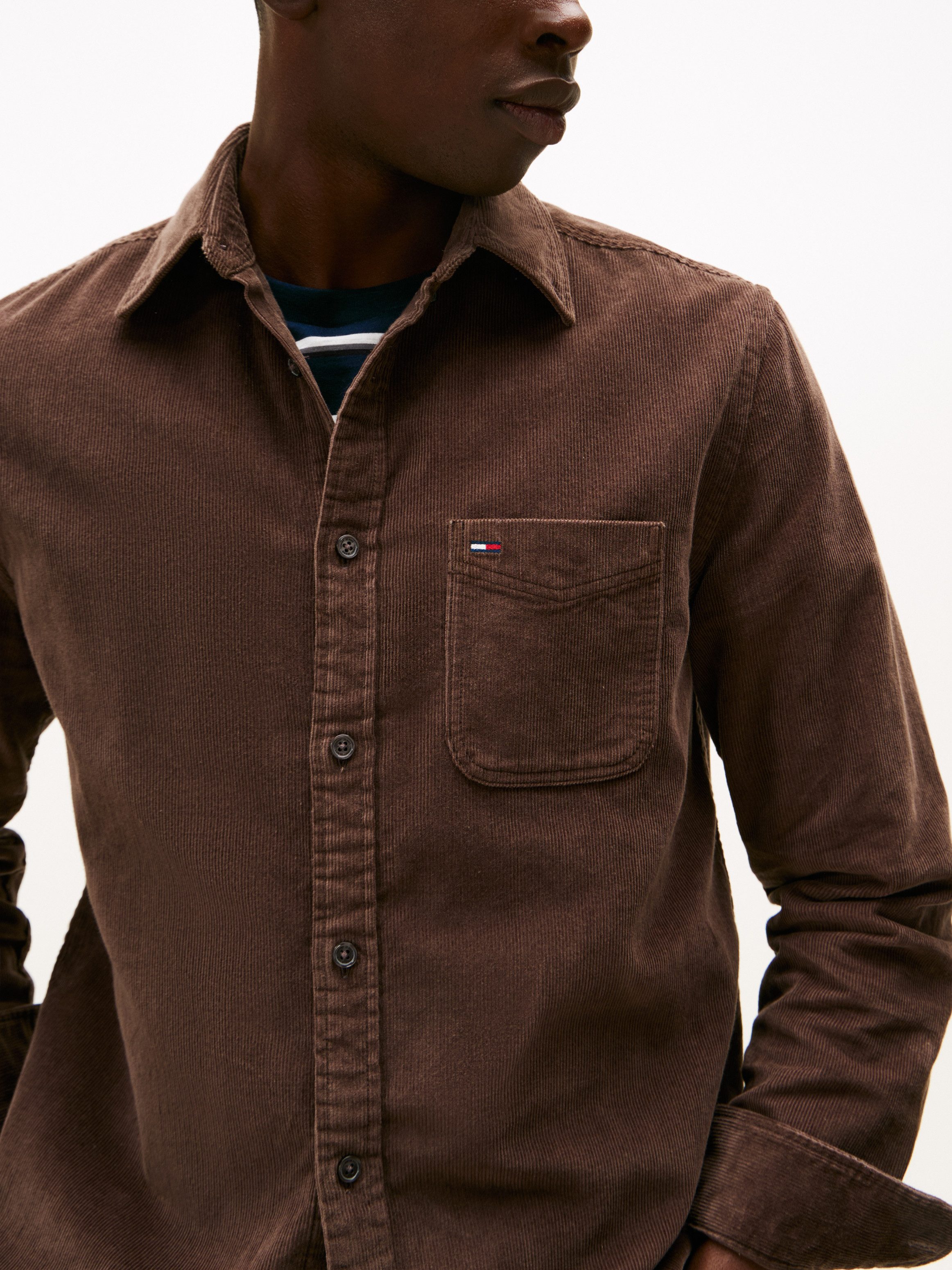 Tommy Jeans Langarmhemd TJM BABY CORD Kentkragen, regular fit