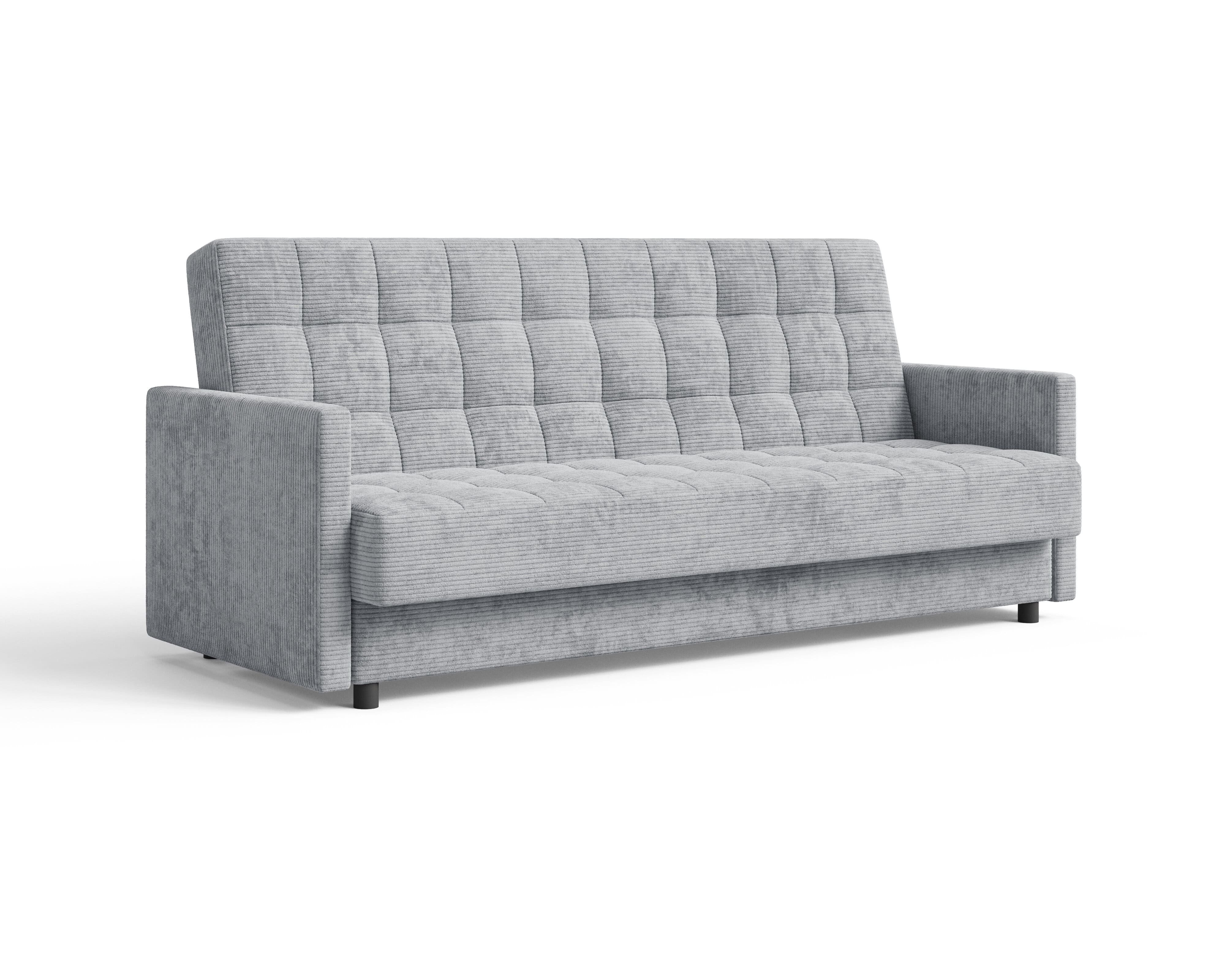 MOEBLO Schlafsofa TINA, 3-Sitzer Schlafsofa mit Bettkasten, Click-Clack-Funktion, Bonellfederung und Lincoln-Cordstoff, Couch Polstermöbel Sitzmöbel Wohnzimmermöbel, (BxHxT): 211 x 90 x 97 cm