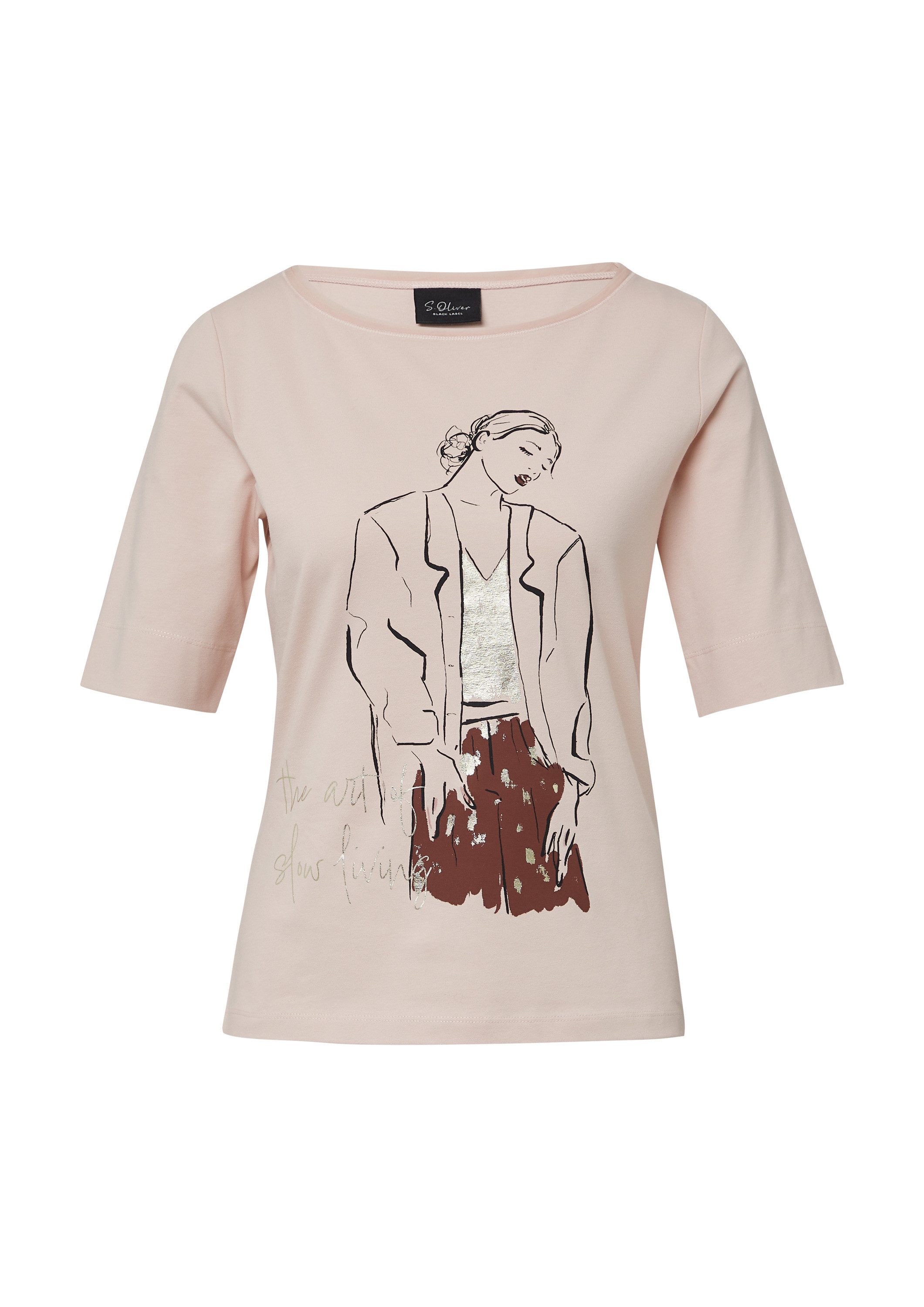 s.Oliver Kurzarmshirt T-Shirt Jersey-Shirt mit Artwork günstig online kaufen