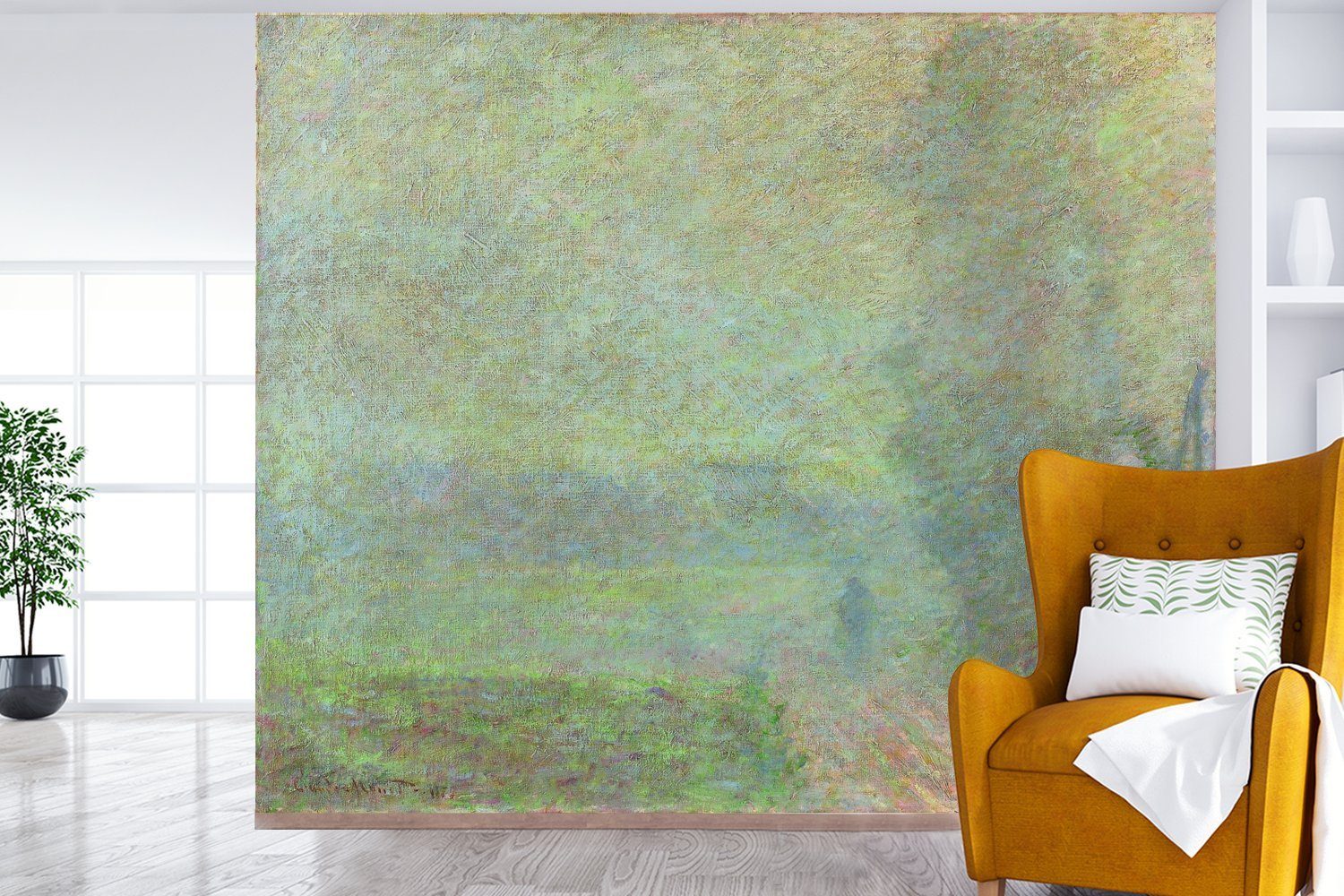Matt, Claude bedruckt, Schlafzimmer (5 Nebel im Wohnzimmer für Fototapete Monet, von Küche, Fototapete Vliestapete St), Weg - Gemälde MuchoWow