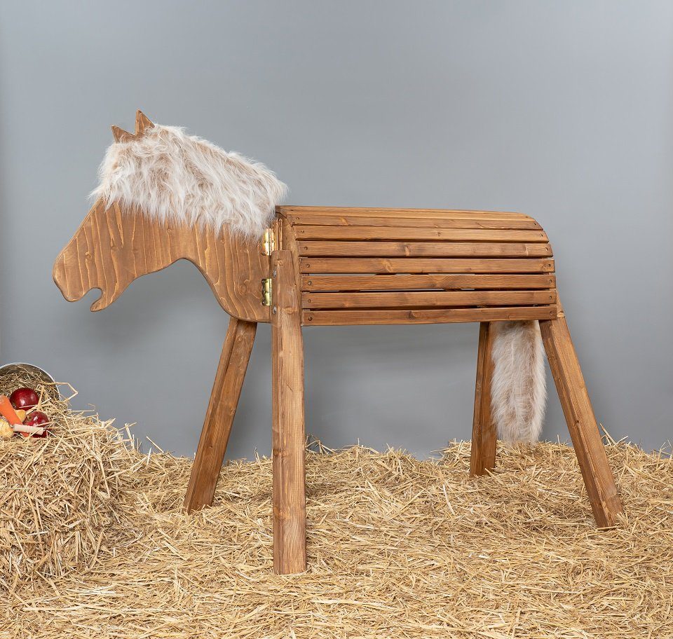 Dein Holzpferd Holzpferd Holzpferd Mia, Holzpferd Mia - 100cm Sitzhöhe mit flauschiger Plüschmähne