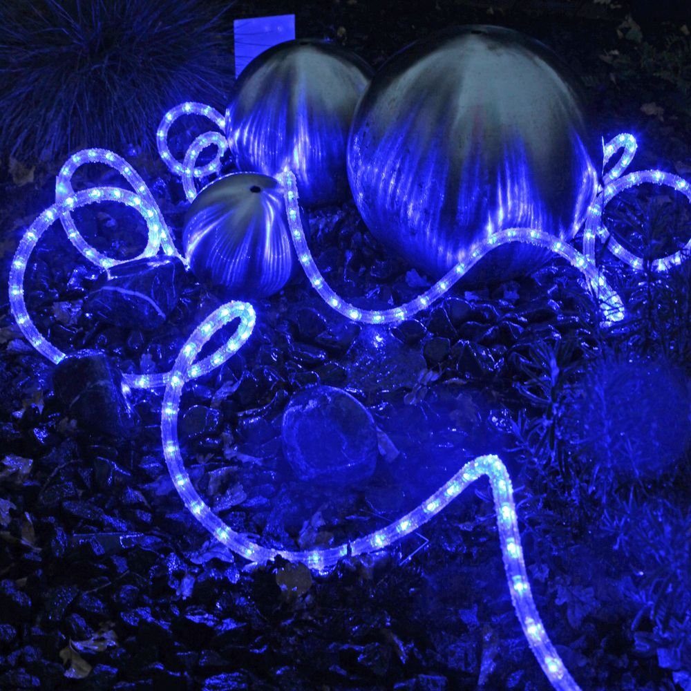 TRADING Rope warmweiss, Gartenleuchte Gartenleuchten Leuchtmittel enthalten: Light LED verbaut, Ja, Lichterschlauch LED, 6000mm, blau, STAR Angabe, keine Flex, fest