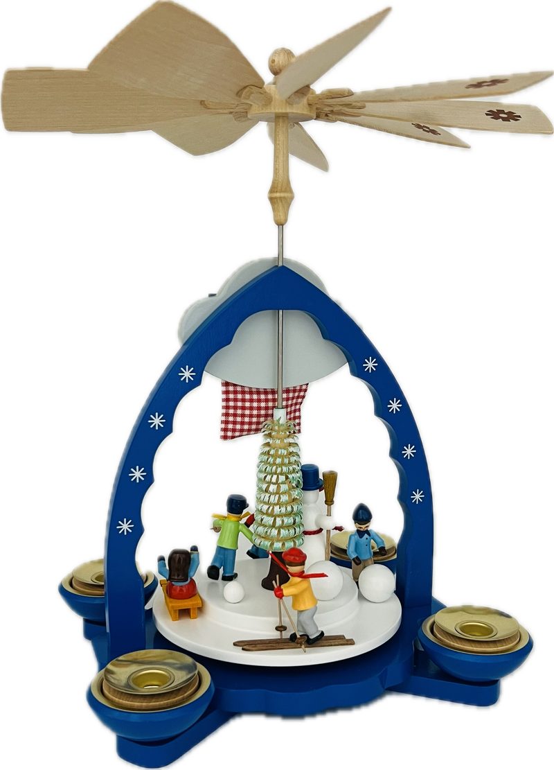 Richard Glaesser Weihnachtspyramide Pyramide Märchen Frau Holle für Teelicht und Kerzen, Handwerkskunst original Erzgebirge