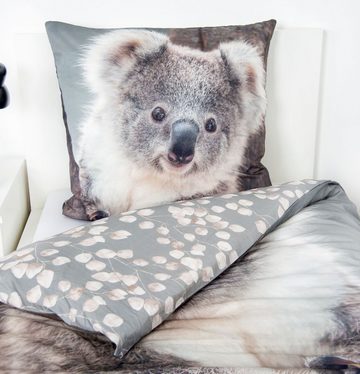 Kinderbettwäsche Bettwäsche Set mit Koala 135 x 200 cm 80 x 80 cm 100% Baumwolle, Herding