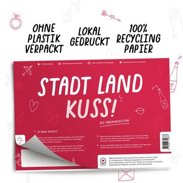 Pihu Spiel, Spiel für Paare STADT LAND KUSS, Geschenk zum Valentinstag, Reflexion in Beziehungen