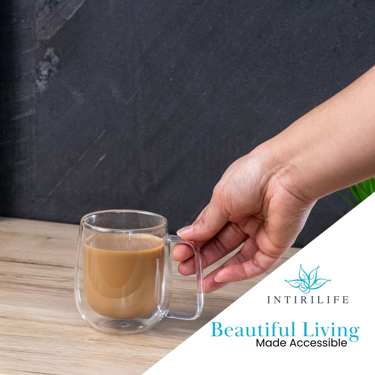 Intirilife Thermoglas, 2-tlg., Glas, Gläser Set Thermoglas Teeglas Kaffeeglas 150ml Doppelwandig (2-tlg)