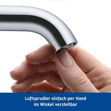 Duravit Waschtischarmatur C.1 Waschtischmischer, Größe S, mit Zugstangen-Ablaufgarnitur mit AquaControl und AirPlus, Ausladung 9,1 cm, Chrom