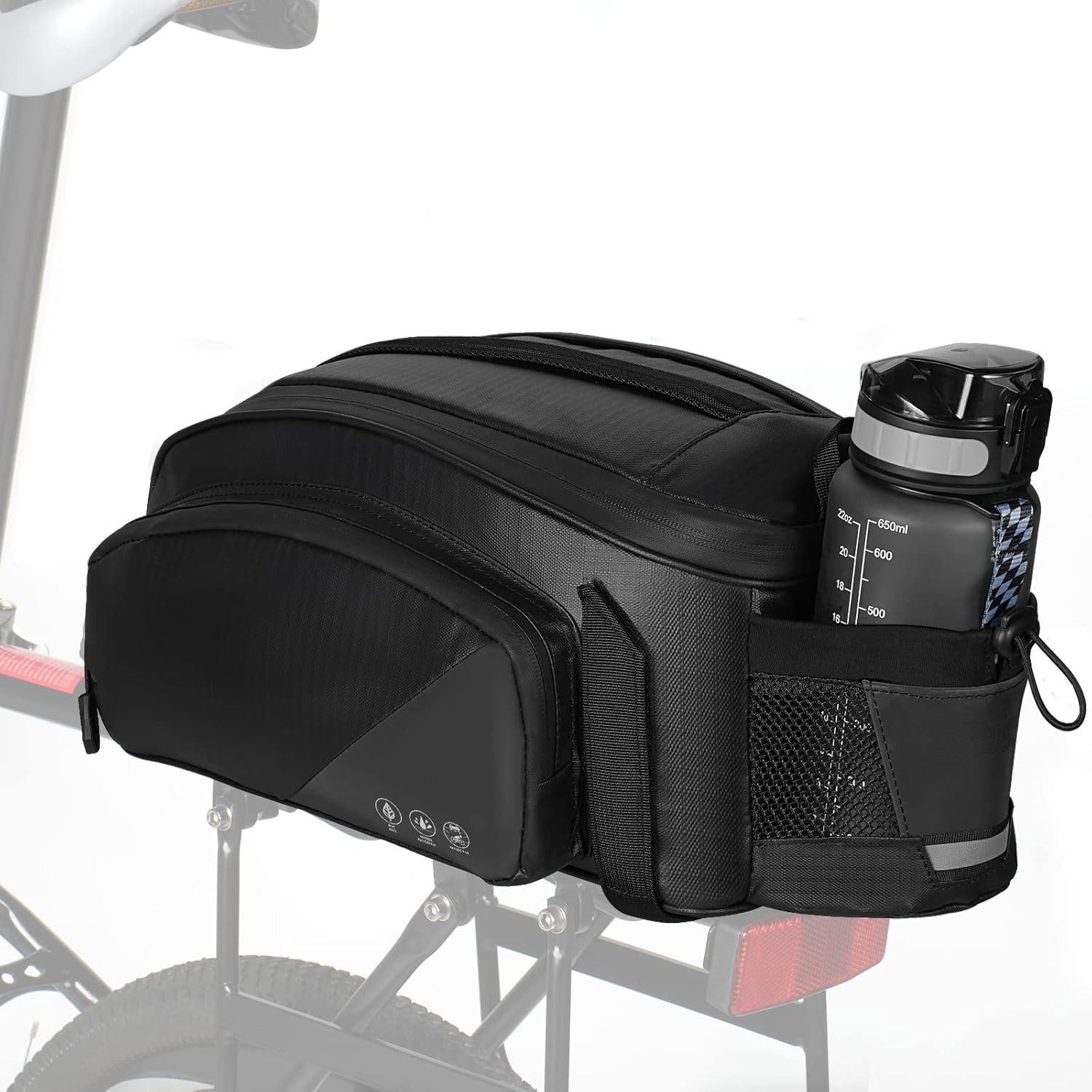 NUODWELL Fahrradbox Fahrradtaschen, Wasserdicht & Reflektierend Hinten für Gepäckträger