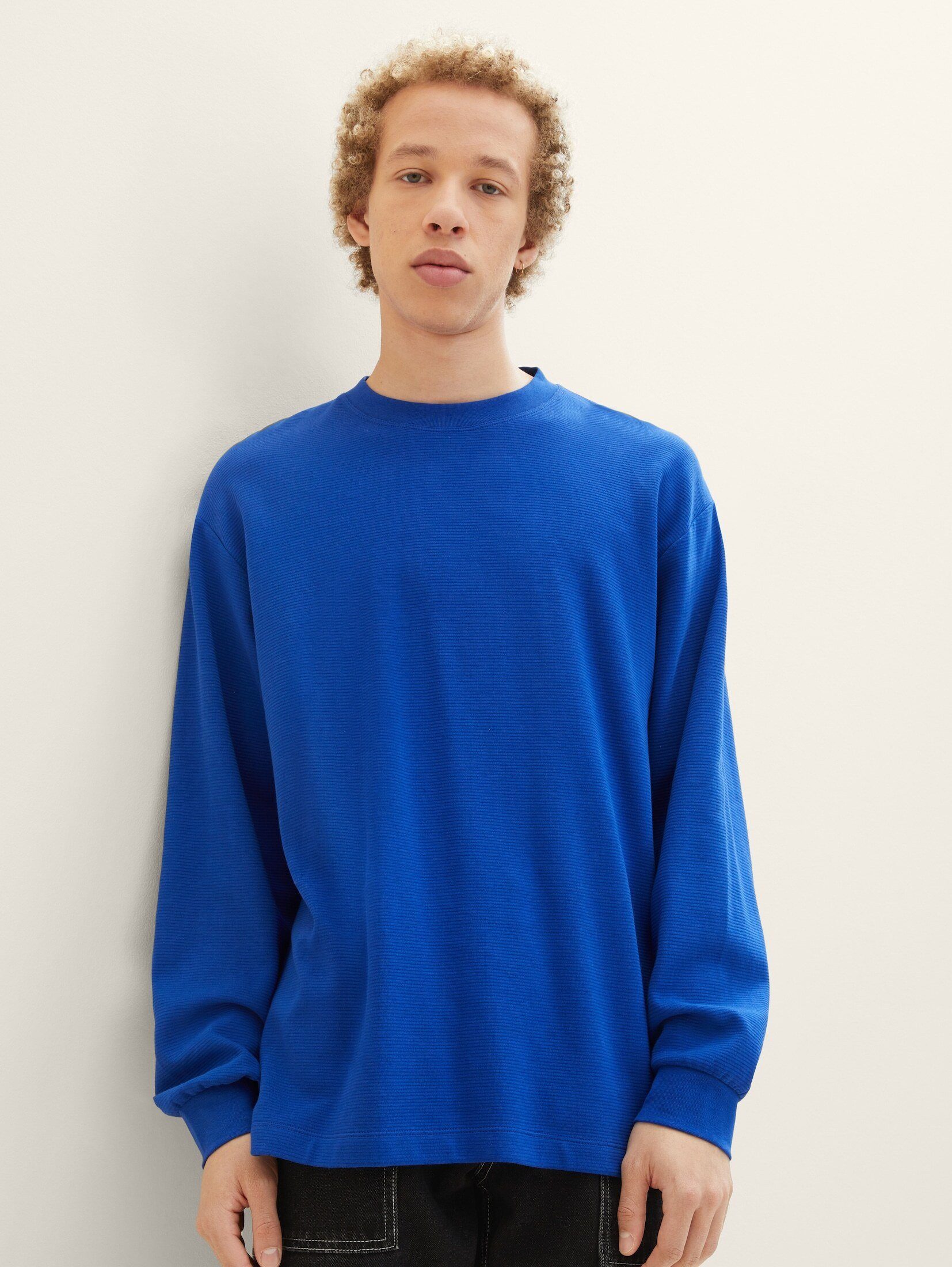 TOM TAILOR Denim T-Shirt Gestreiftes Langarmshirt shiny royal blue