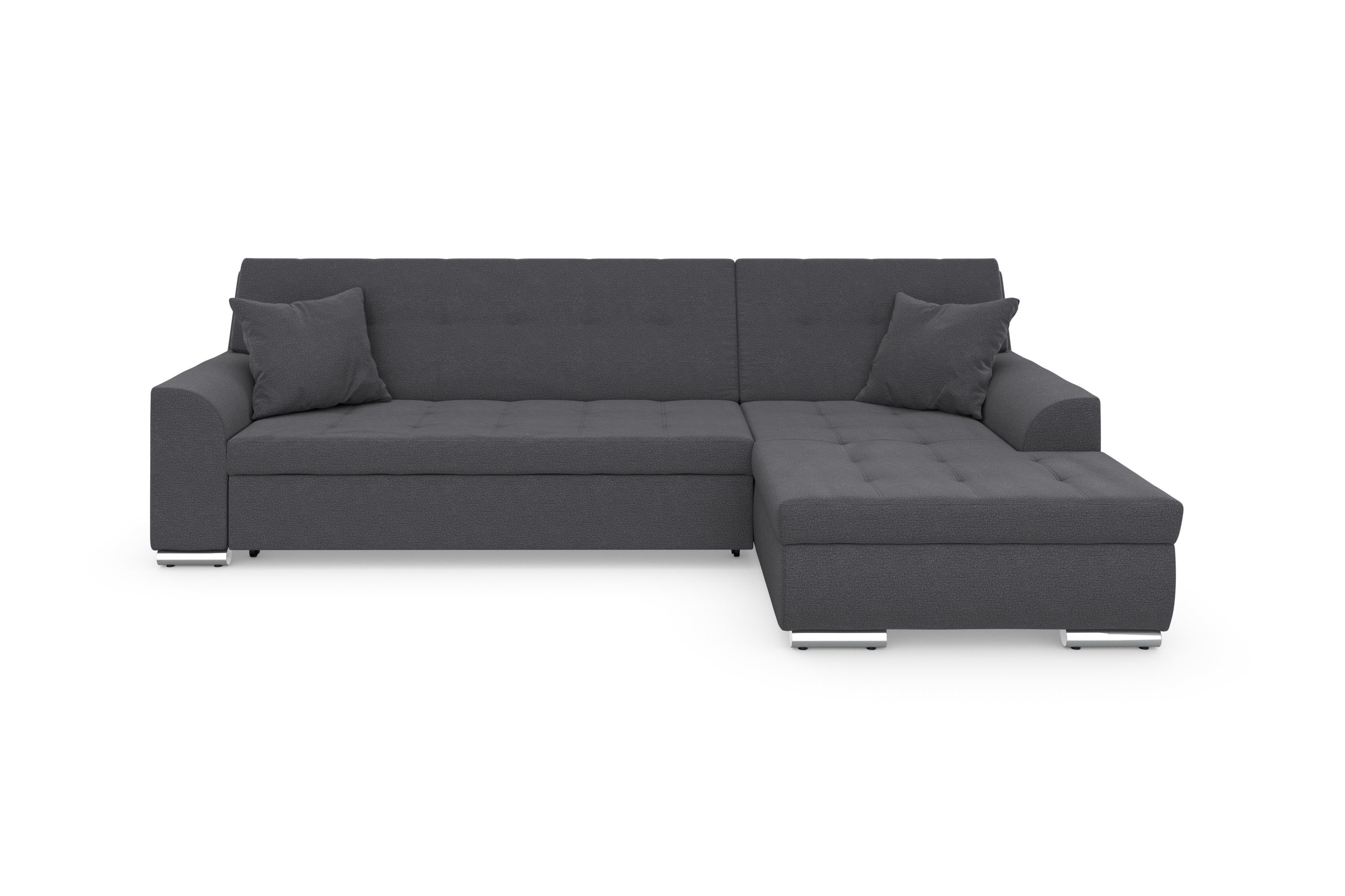 DOMO collection Ecksofa Treviso viele Bezüge, auch in Cord, L-Form, B/T/H: 267/80/83 cm, mit Bettfunktion, inkl. Zierkissen, Unser Dauertiefpreis