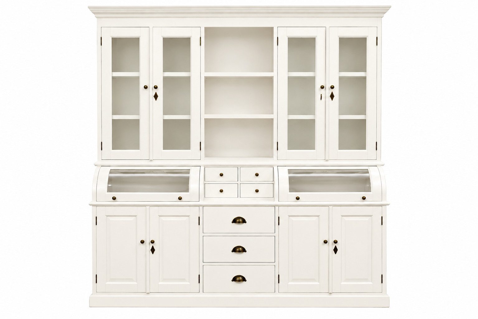 Wohnpalast Buffet Buffet Schrank weiß 200cm - Landhaus Möbel Vitrinen Schrank