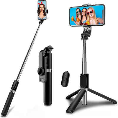 SYOSIN Selfie-Stick Selfie-Stativ mit Fernbedienung: Kompakt, für iPhone, Android uvm., Kompakt, stabil, Bluetooth, 360°-Rotation für beeindruckende Aufnahmen