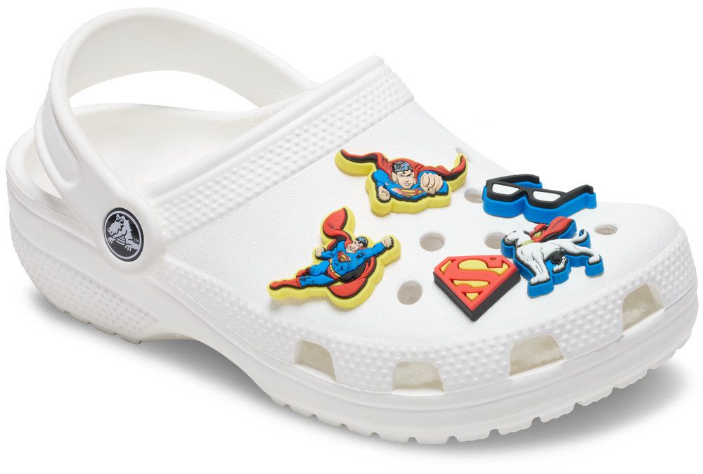 Crocs Schuhanstecker Jibbitz™ Superman (Set, 5-tlg., Kein Spielzeug. Nicht für Kinder unter 3 Jahren geeignet), Superhelden Charmes, Anstecker für Crocs Schuhe