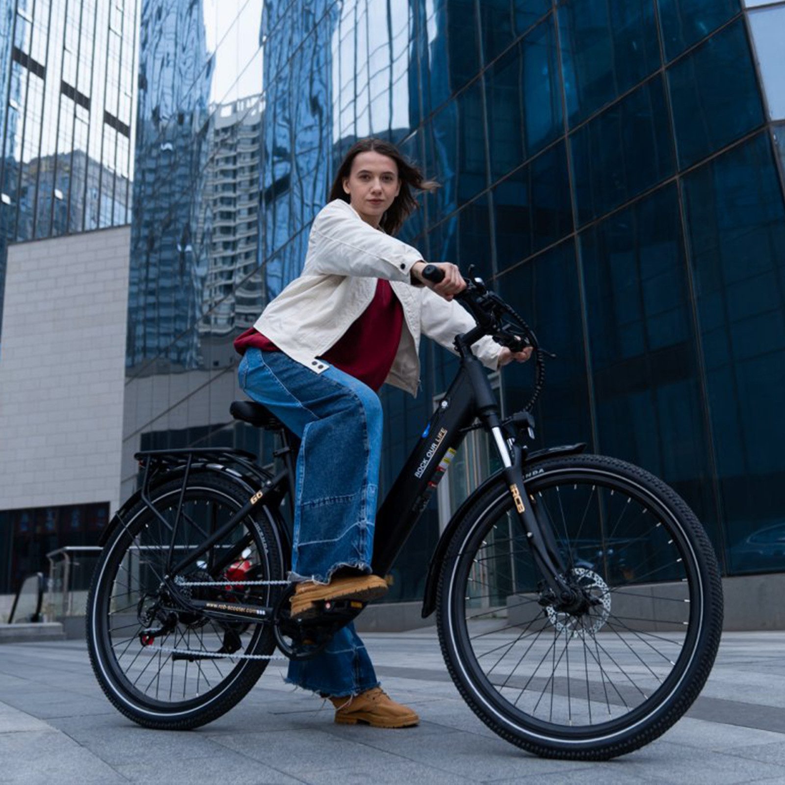 RCB E-Bike Pedelec G6 für Stadt und Gelände,27,5 Zoll Damen Elektrofahrrad,13Ah,60-100 km, 7 Gang, Heckmotor, 468 Wh, APP&NFC,ebike Damen,Gepäckträger hinten,max. Geschwindigkeit: 25 km/h