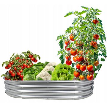 Sarcia.eu Hochbeet Gemüse- und Blumenbeet, oval verzinkt 140x60x30 cm