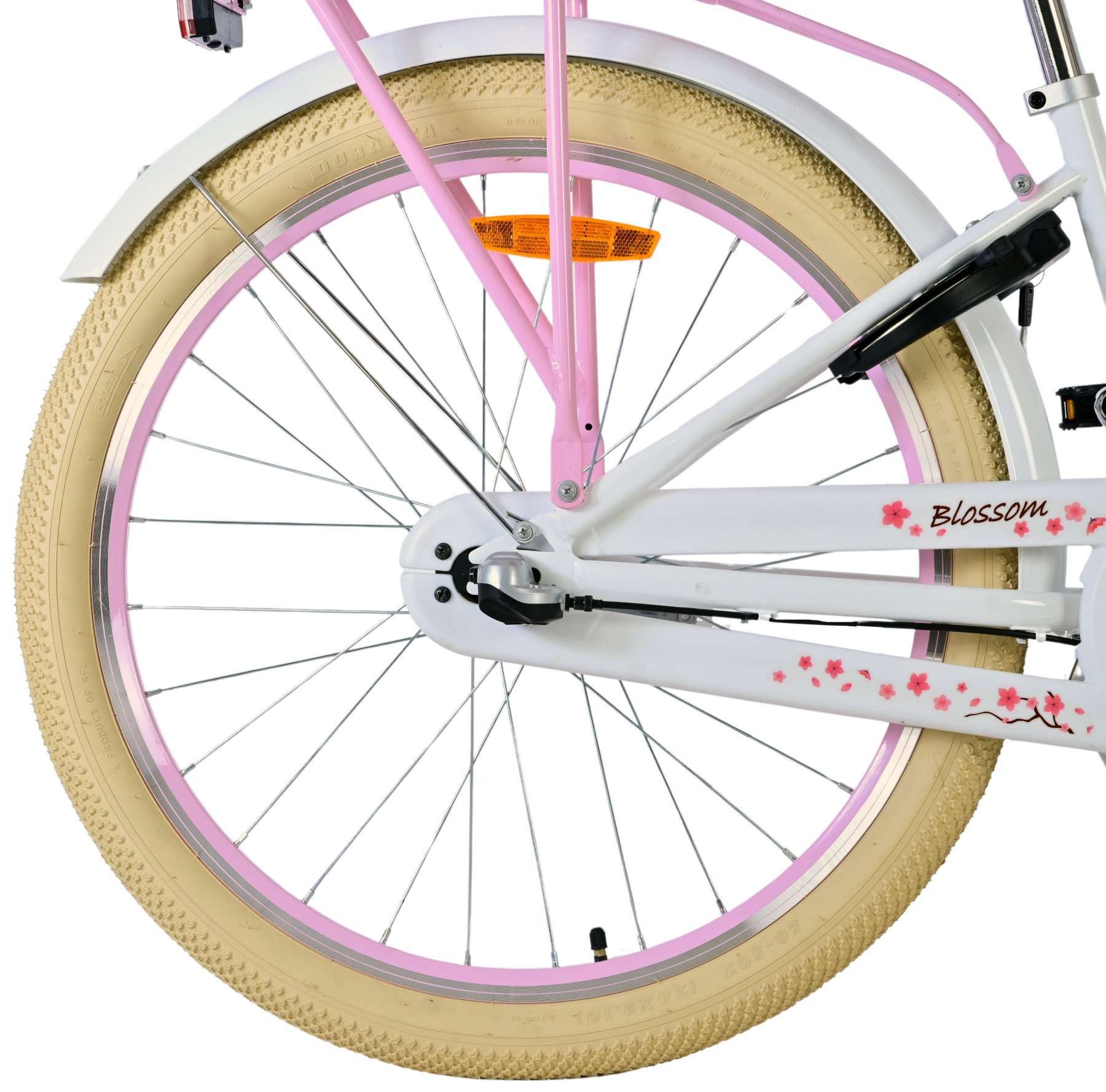 Volare Kinderfahrrad Volare Blossom Kinderfahrrad für Mädchen - 24 Zoll in Weiß, Vorderradbremsen, geschlossener Kettenschutz