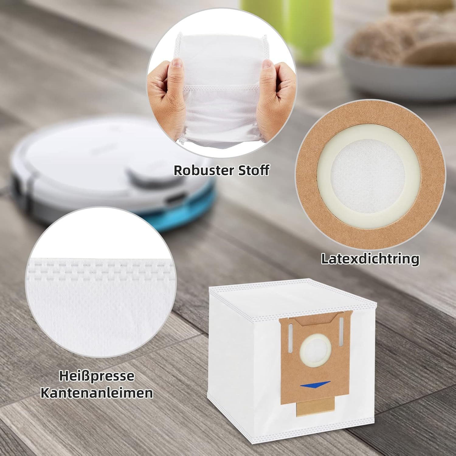 FELIXLEO Staubsaugerbeutel Staubsaugerbeutel Zubehörset für Ecovacs Deebot T8 AIVI+/T9+, 8 St.