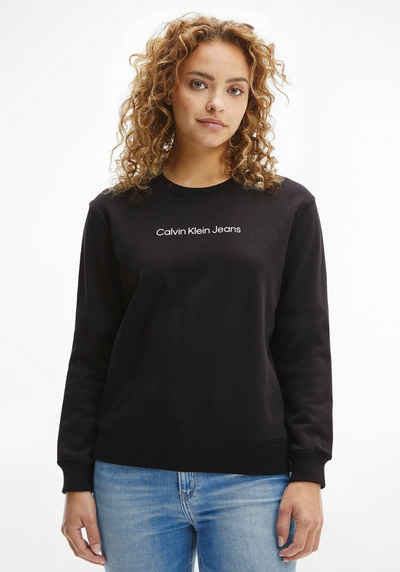 Calvin Klein Jeans Sweatshirt »SHRUNKEN INSTITUTIONAL CREW NECK« mit Calvin Klein Logo-Schriftzug