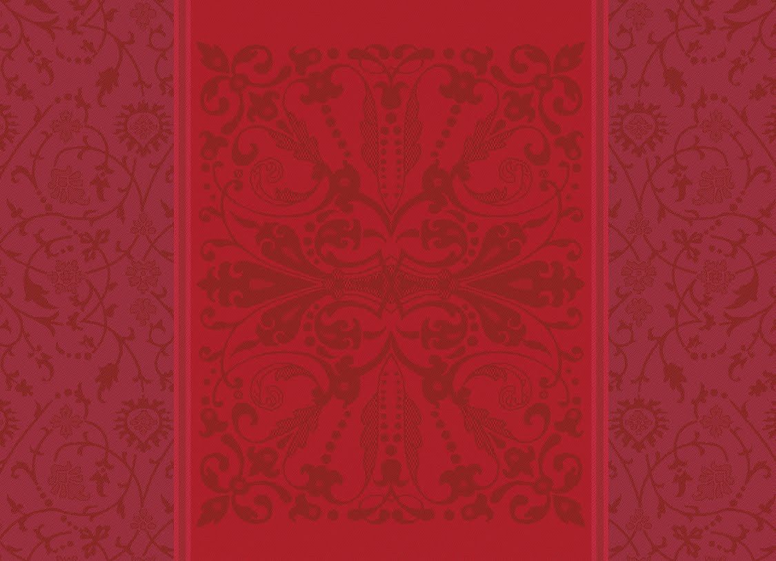 Garnier Thiebaut Platzset Tischsets (2x Set) Cassandre Grenat 39x54 cm, (Set, 2-St), fleckabweisend